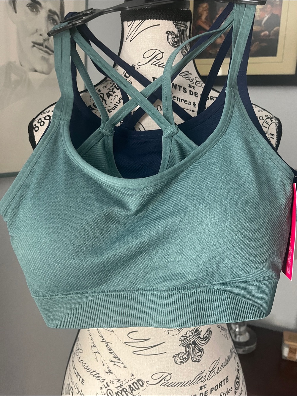 Ryka Teal Strappy Sports Bra with Navy Lining